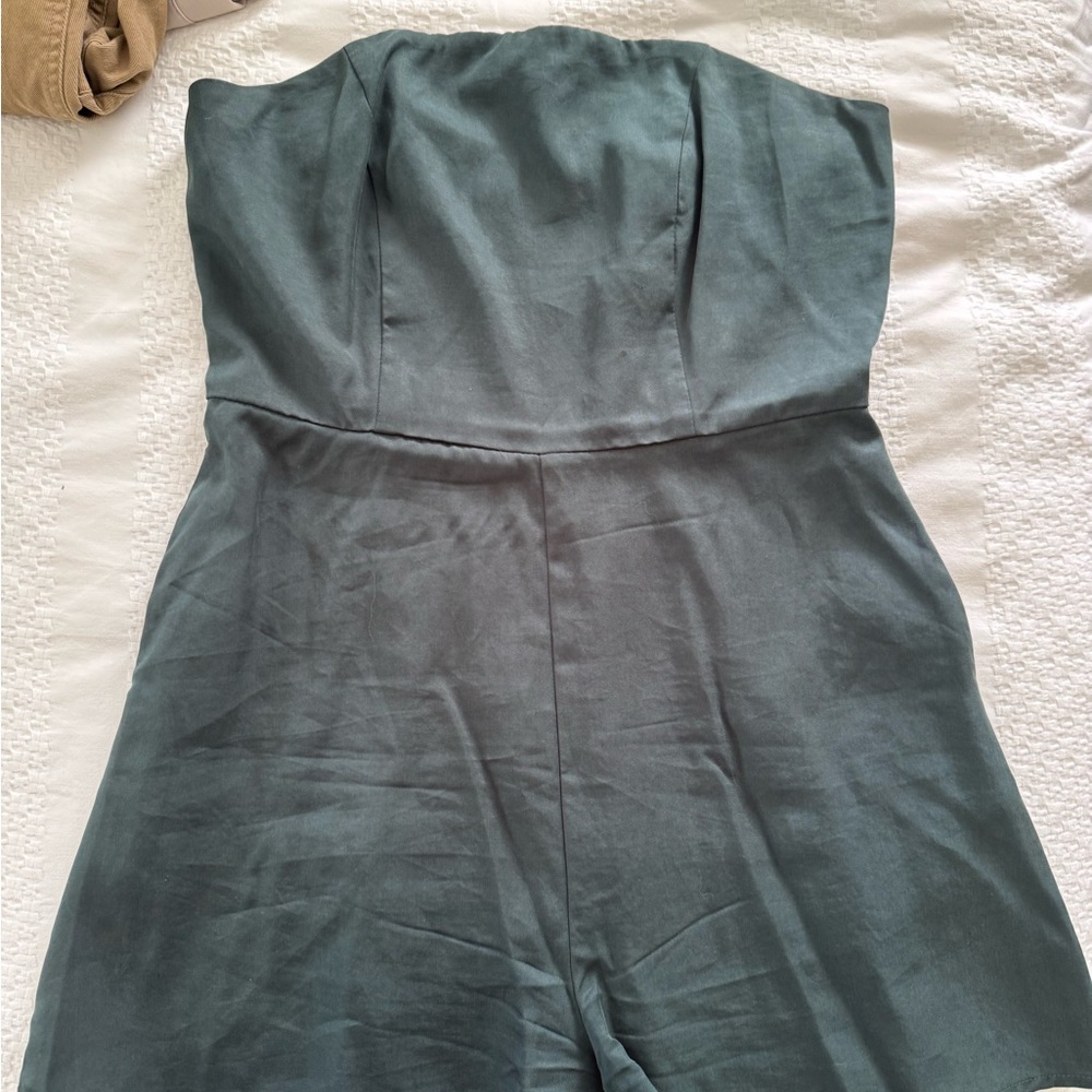 Sadie & Sage Strapless Dress in Dark Green